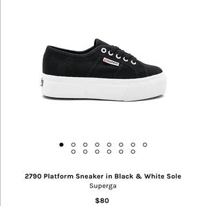 Superga black platform sneakers, EU 39 W8